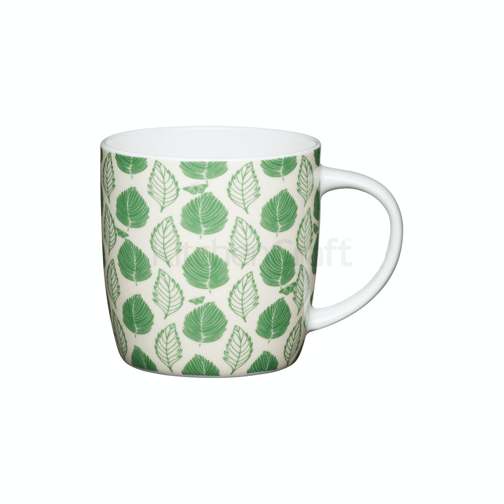 KitchenCraft Barrel Mug Green Leaf