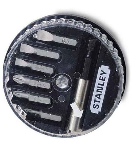Stanley 7pce 1/4IN Hex Bit Set Slotted
