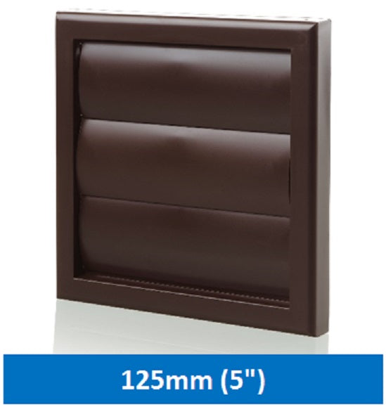5" Wall Vent Flapped Black 125mm