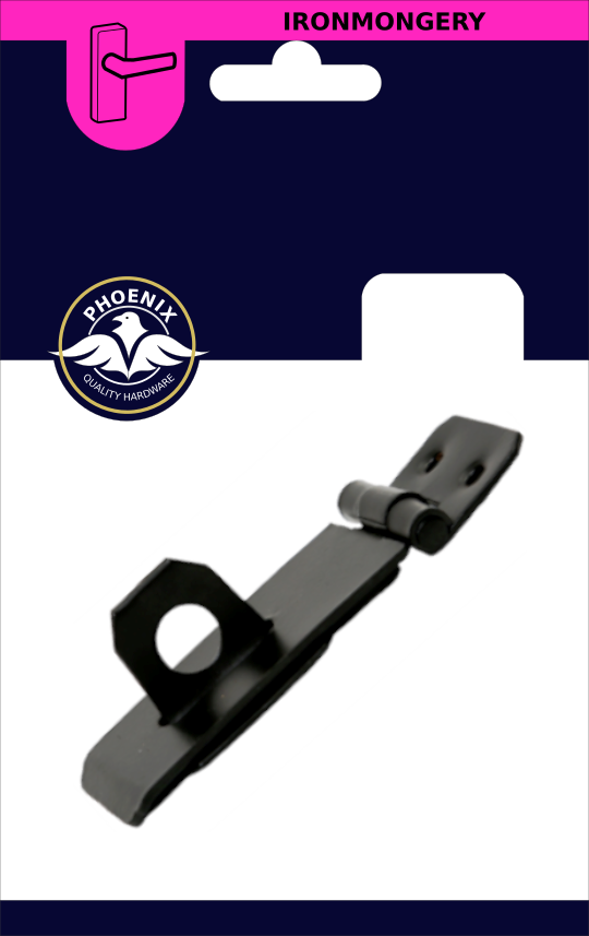 3" Safety Hasp & Staple Black