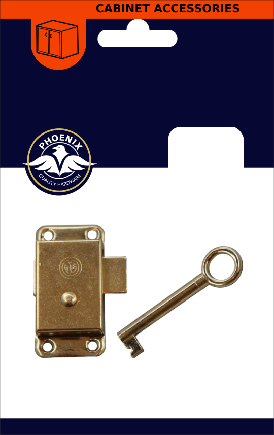 PHX Cupboard Lock & Key 60mm EB