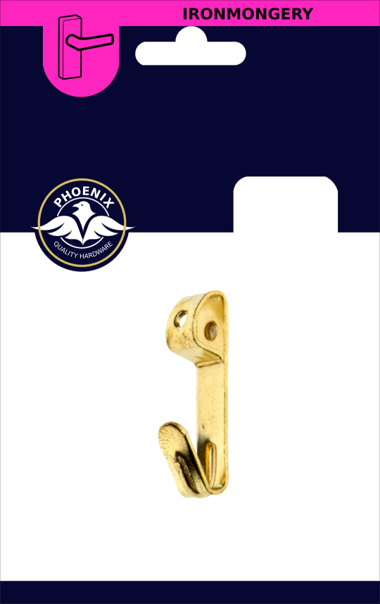 PHX No 2 Picture Hook Brass Single