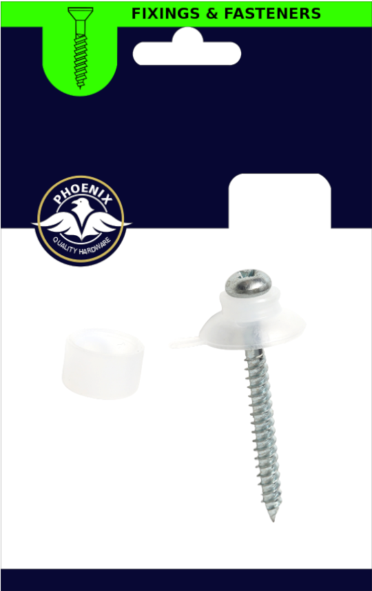 PHX Clear Roofing Screw, Cap & Washer