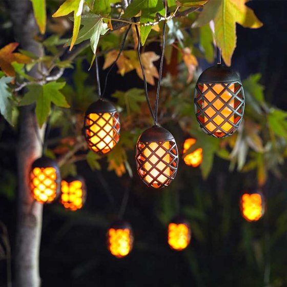 10 Flaming Solar String Lights Set of 10