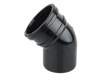 4" Soil S/S Bend 45 Degree 110mm Black