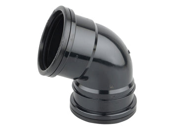 4" Soil D/S Short Radius Bend 45 Degree 110mm Black