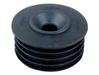 Soil Internal Drain Connector 4"x32/40mm Waste Pipe 110mm Black