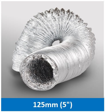 1.5mtr Aluminium Flexi Hose 5" 125mm