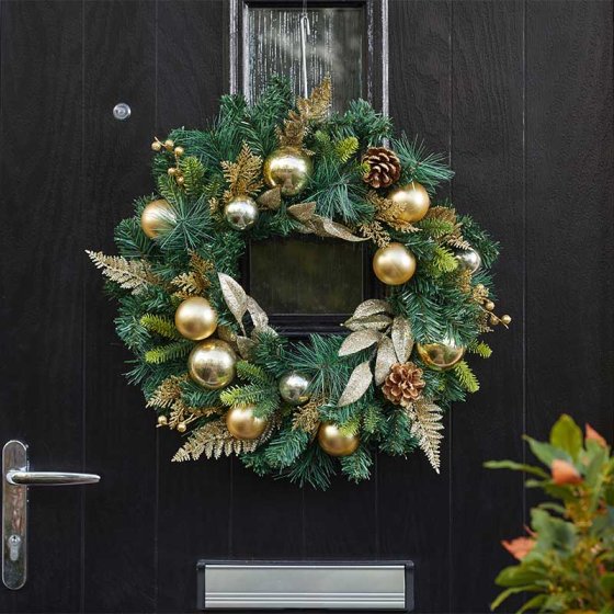 40cm Baubly Wreath Gold