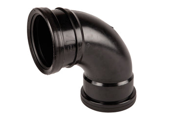 4" Soil D/S Short Radius Bend 90 Degree 110mm Black