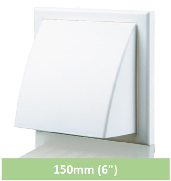 6" Wall Vent Cowled White 150mm