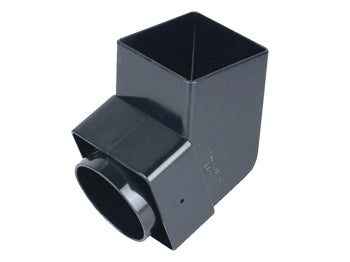 Squareline Offset Bend Spigot 61mm Black