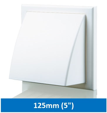 5" Wall Vent Cowled White 125mm