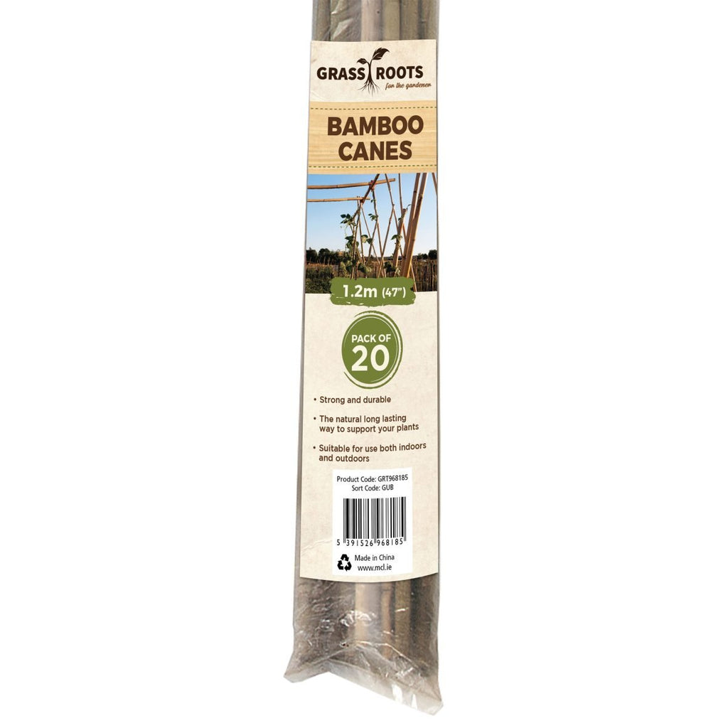 1.2m Grass Roots Pre-Packed Bamboo Canes Natural