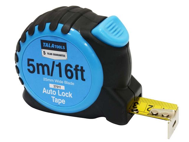 Tala 5m/16ft Auto Lock Tape Carded
