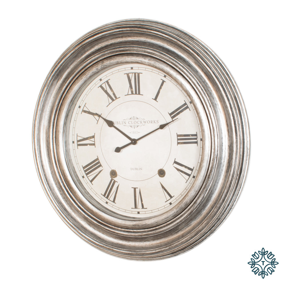 Dublin Clockworks Clock 66cm Pewter