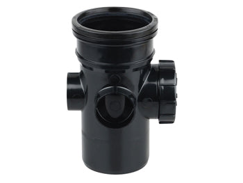 Soil S/S Bossed Access Pipe 110mm Black