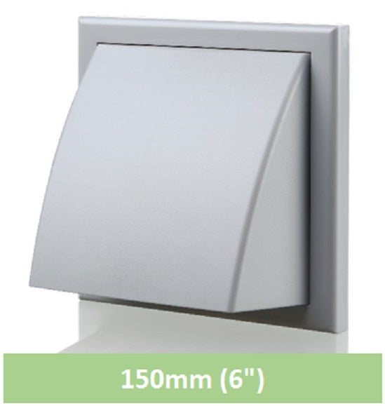 6" Wall Vent Cowled Grey 150mm