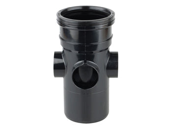 Soil S/S 4 Socket Bossed Pipe 110mm Black