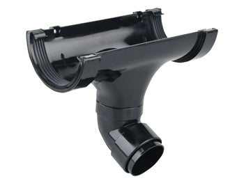 Roundline Swivelock Running Outlet With Fitted Offset Bend 112mm Black