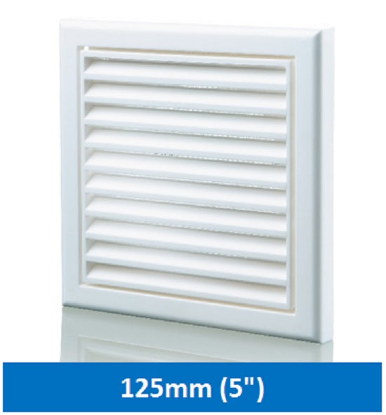 5" Fixed Vent Louvre White 125mm