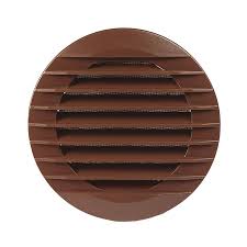Round Grille With Fly Screen Brown