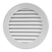 Round Grille With Fly Screen White