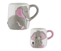P&K Elephant Set of 2 Mugs 19.5cl