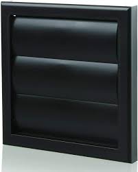 4" Wall Vent Flapped Black 100mm