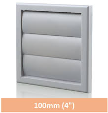 4" Wall Vent Flapped Grey 100mm