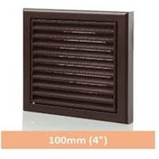 4" Fixed Louvre Vent Brown 100mm