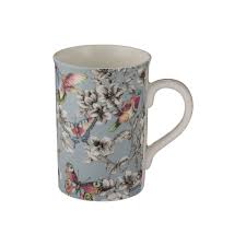 P&K Hummingbird Floral Duckegg Mug 300ml