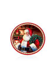 40cm Red Santa With Wreaths Charger Plate