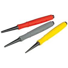 Stanley Dynagrip 3pce Nail Punch Set