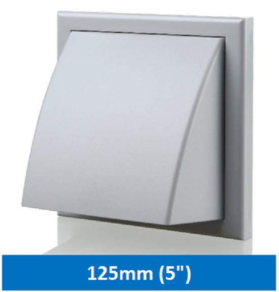 5" Wall Vent Cowled Grey 125mm