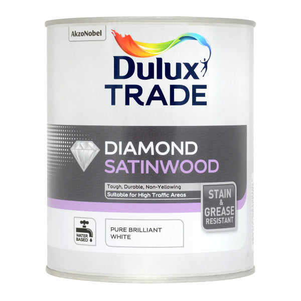Dulux Trade Diamond Satinwood Pure Brilliant 1L