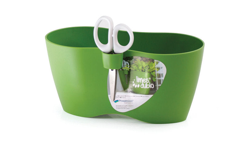 Double Herb Pot With Sizzors Olive
