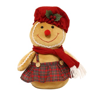 Gingerbread Door Stop in Tartan 32cm