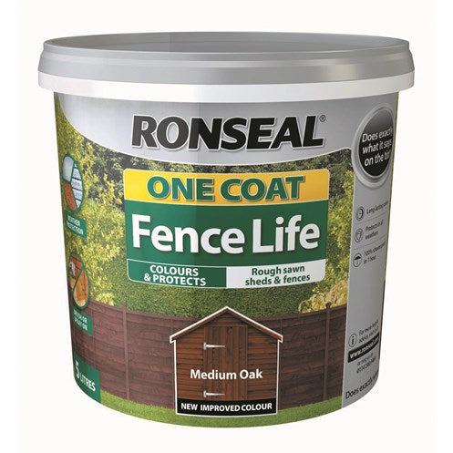 Ronseal Fence Life One Coat Medium Oak 5L