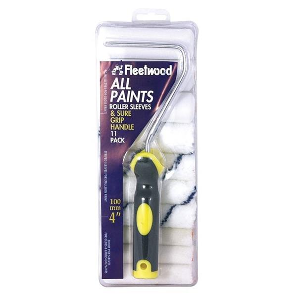 Fleetwood 4" All Paint Roller Set with 10 Sleeves