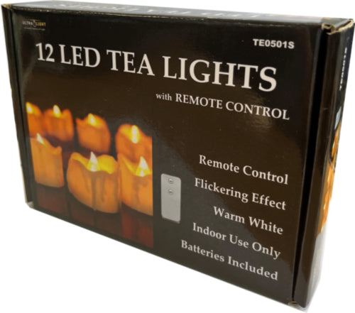 Ultra Light 12 LED Tea Lights Remote Control