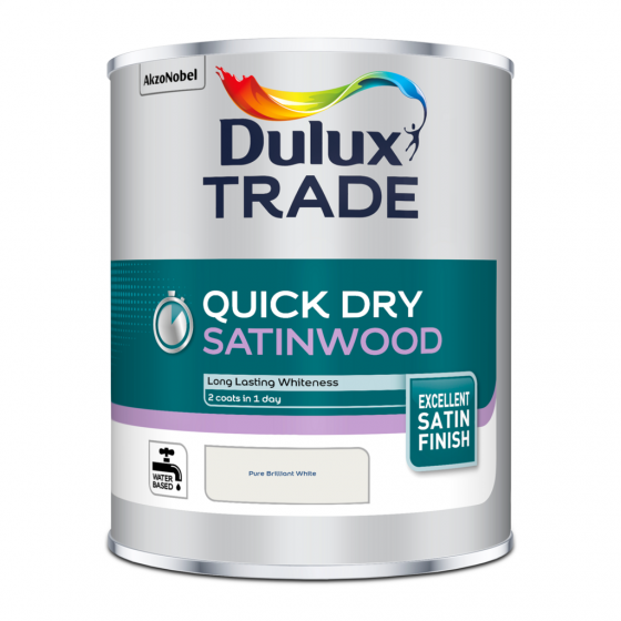 Dulux Quick Dry Satinwood Pure Brilliant White 1L
