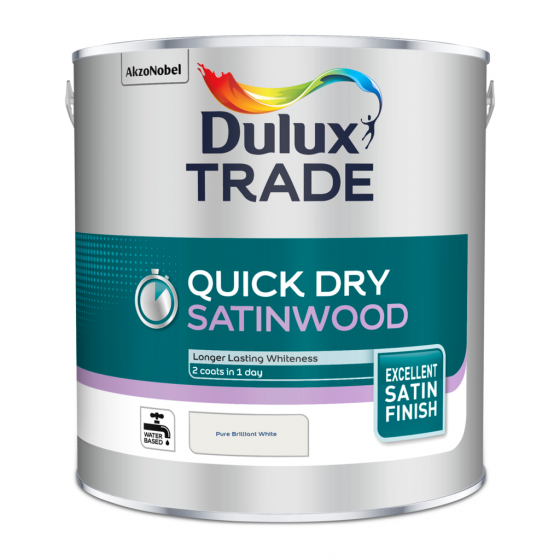 Dulux Quick Dry Satinwood Pure Brilliant White 2.5L