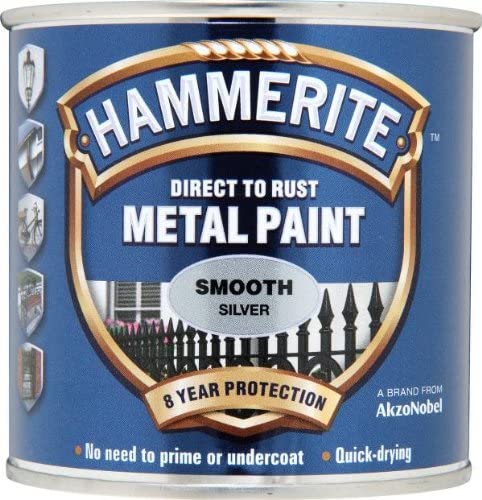 Hammerite Metal Paint Smooth Silver 250ml