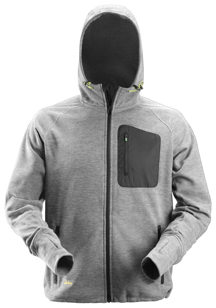 Snickers FlexiWork Fleece Hoodie Grey Black