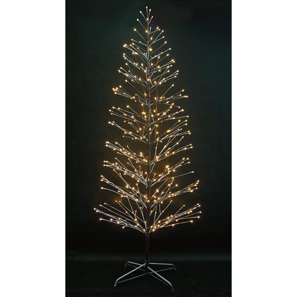 Pre-Lit LED Brown Snowy Twig Tree 4ft