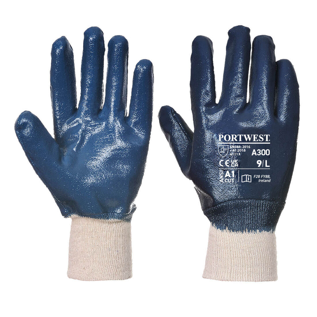 Portwest Nitrile Knitwrist Glove Navy Extra Large