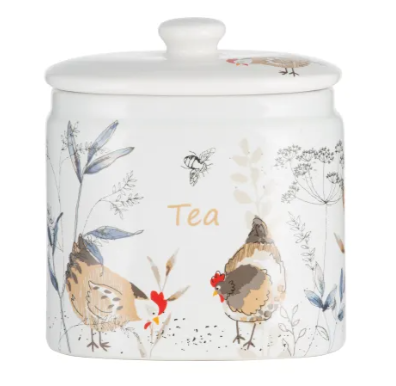 Country Hens Tea Storage Jar