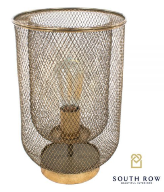 Azure Mesh Golden Metal Table Lamp 34cm