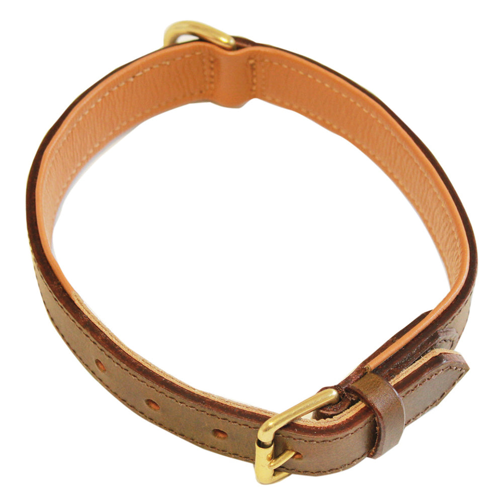 Brown Leather Padded Collar 13mm x 35cm